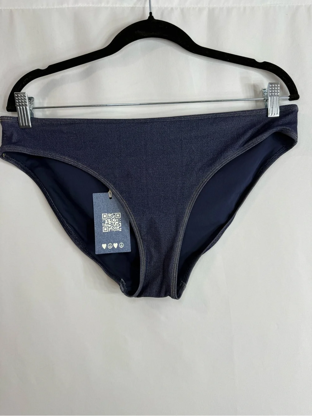 Aerie x AE Denim Bikini Set Blue Bralette Swim 2 Piece Top & Bottoms XL NWT
